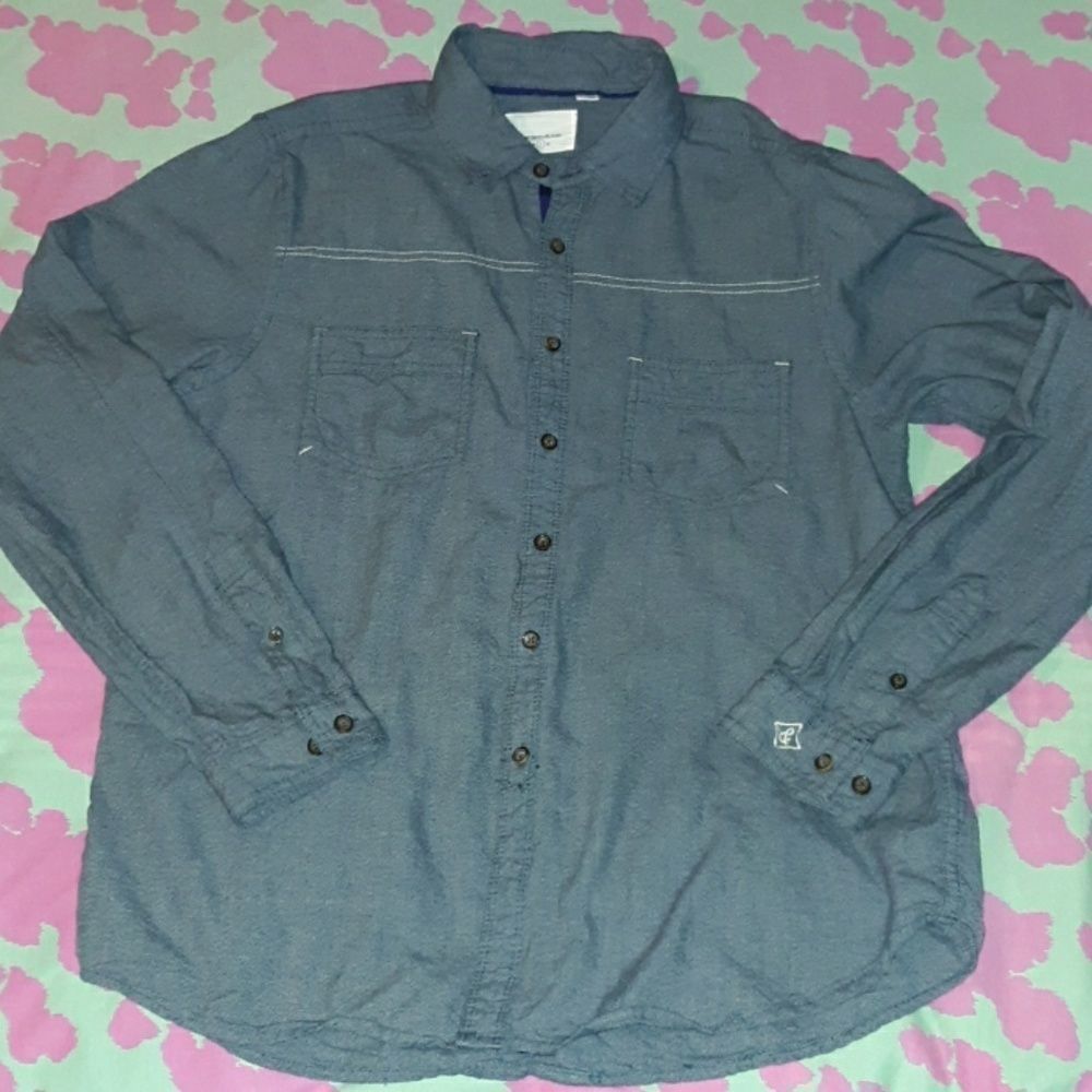 Paper Denim & Cloth Button Up Long Sleeve‎ Shirt Lg